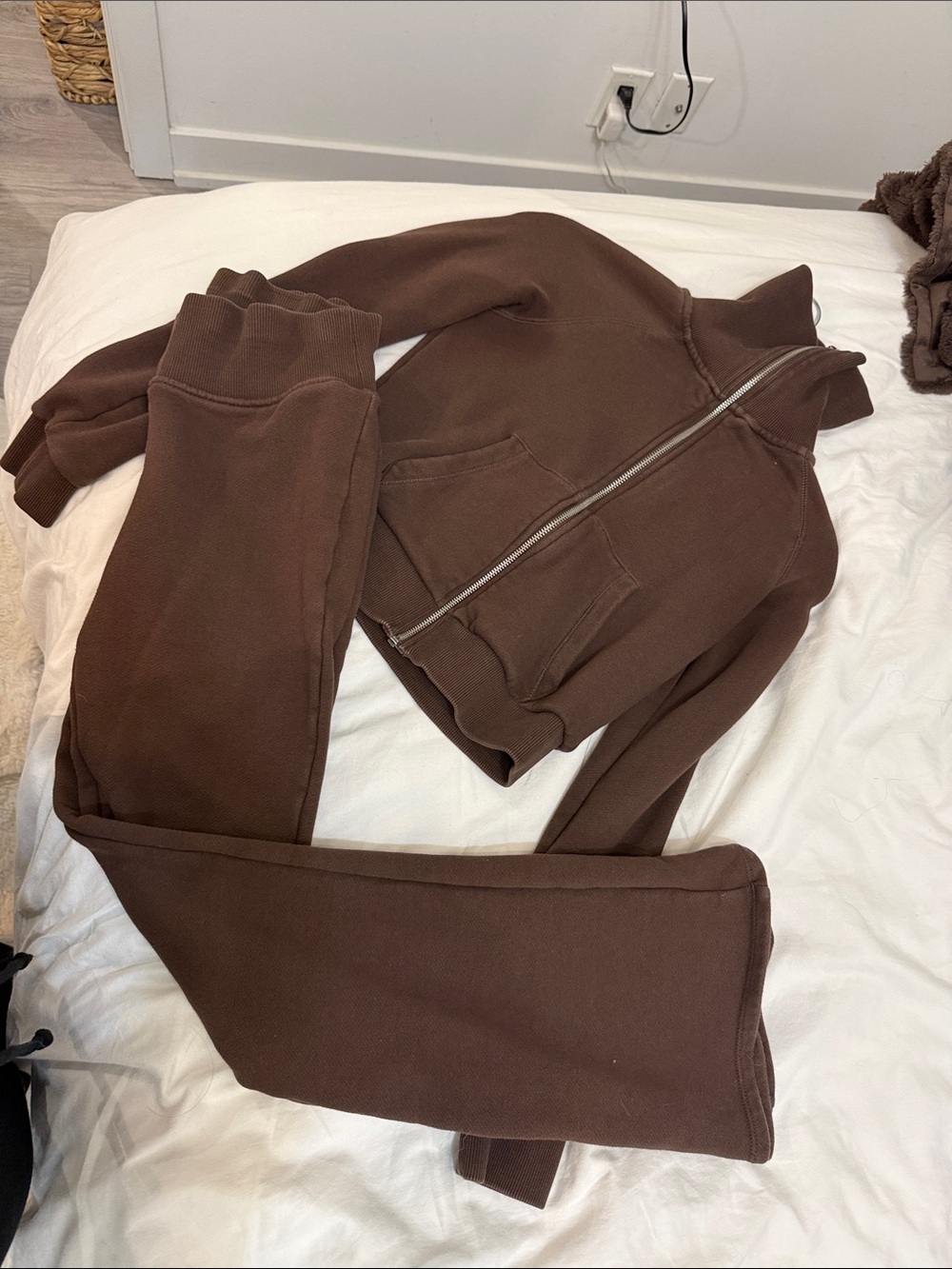 ZARA Brown Zip-Front Sweatpants & Jacket Set